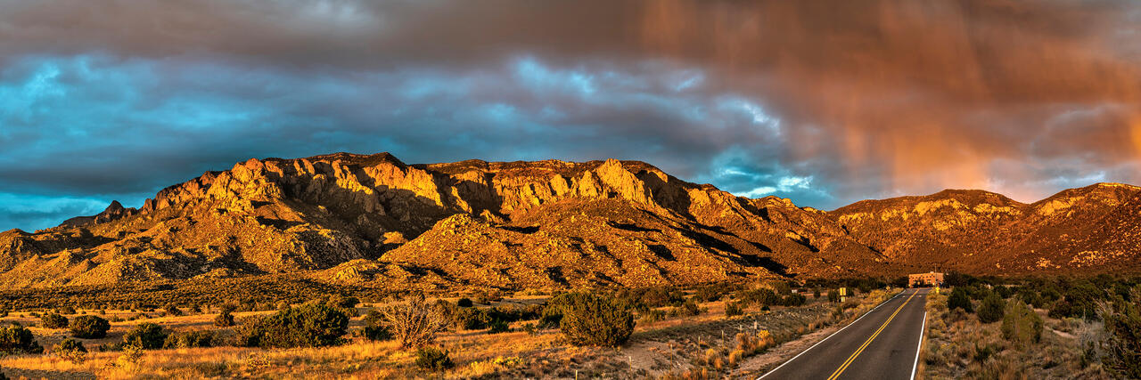 Sandia Mountains Sunset Panorama