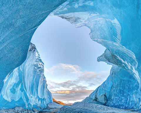 Sunset in an Ice Cave