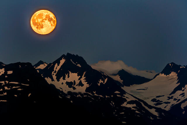 Full Moon over the Kenai Mountains
