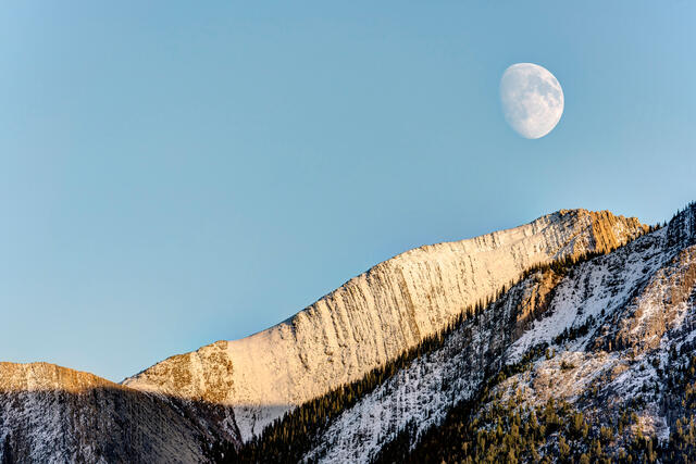 Moonrise in the Canadian Rockies