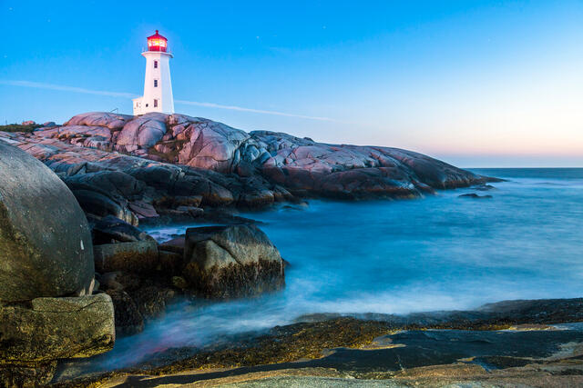 Peggy's Point Lighthouse at Dusk