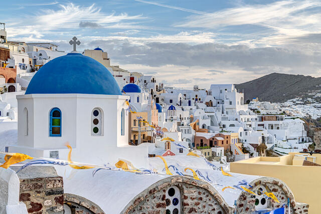 A New Angle on Santorini's Blue Domes