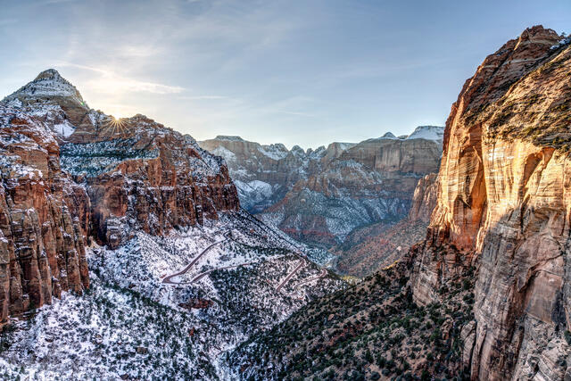 Sunstar at Zion Canyon Overlook