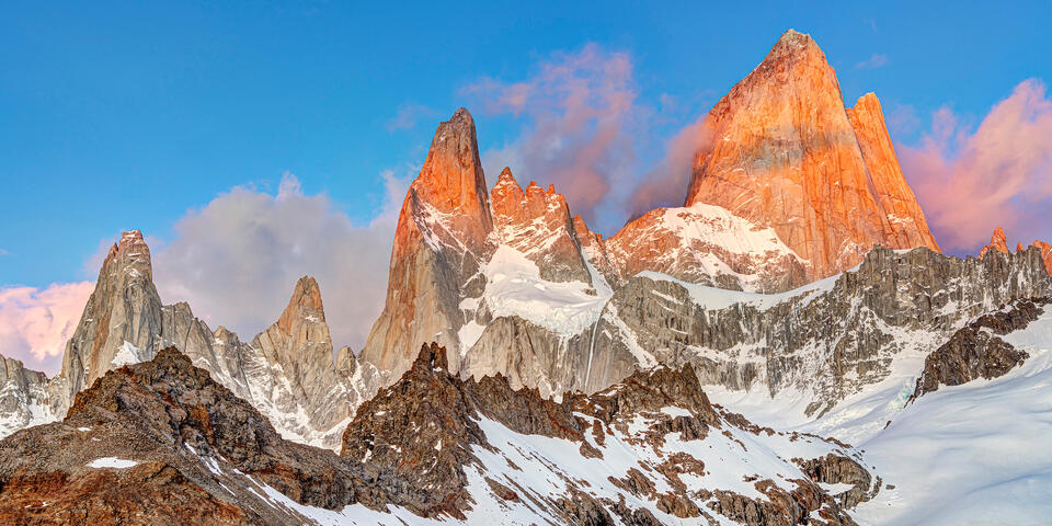 First Light At Fitz Roy Panorama