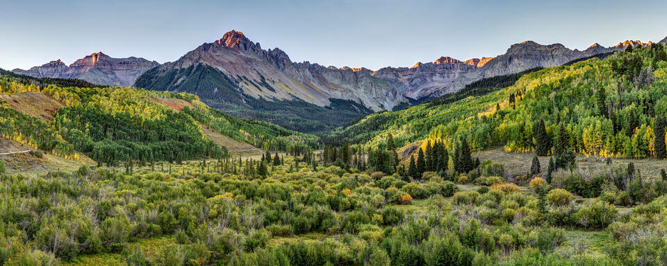 Mount Sneffels and the East Dallas Valley at Sunrise