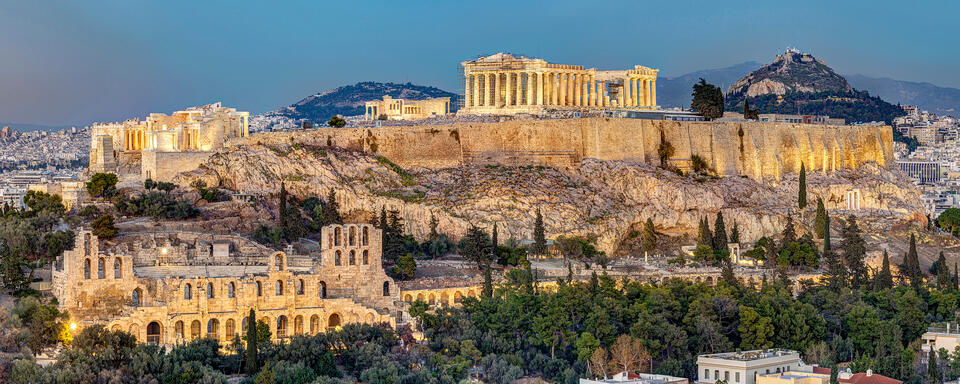 The Acropolis and Mount Lycabettus