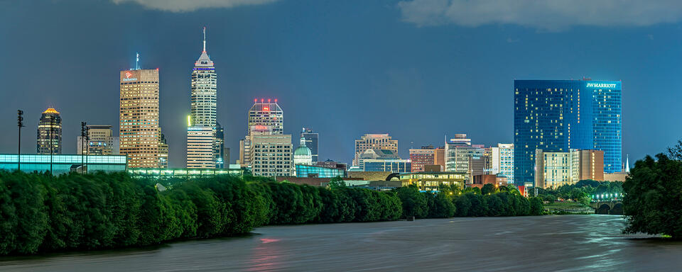 Indianapolis over the White River
