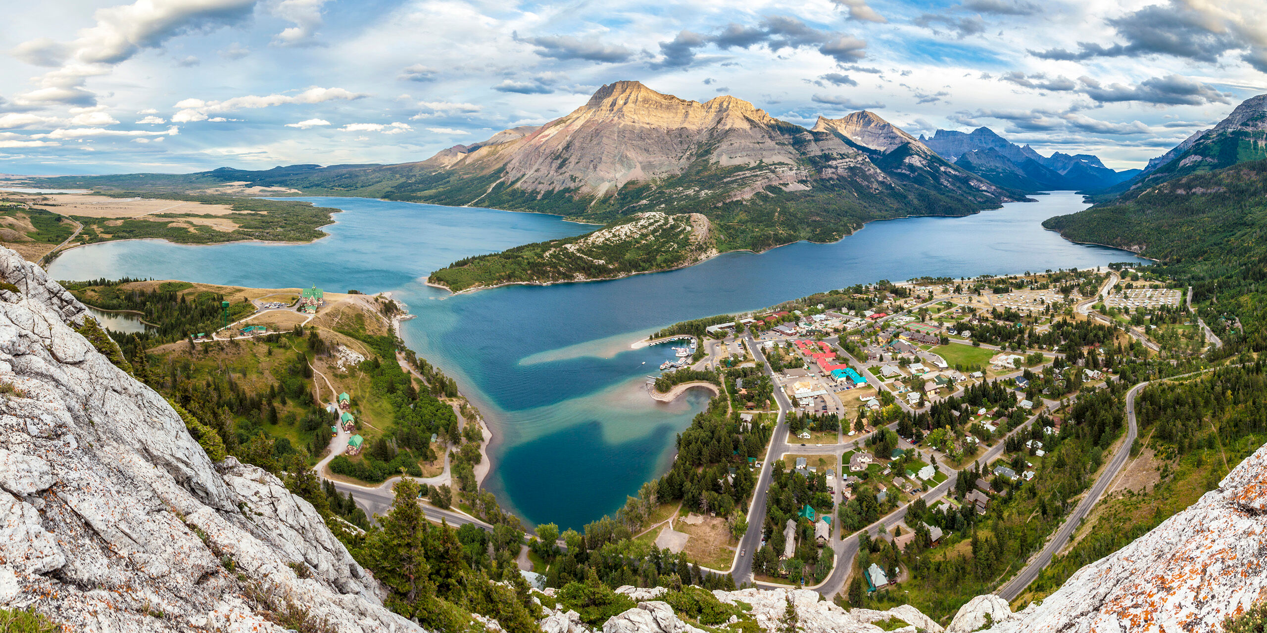 Waterton Lakes Sharing the US/Canada border with Montana's Glacier National Park, Canada's Waterton Lakes National Park, shown here, is truly...