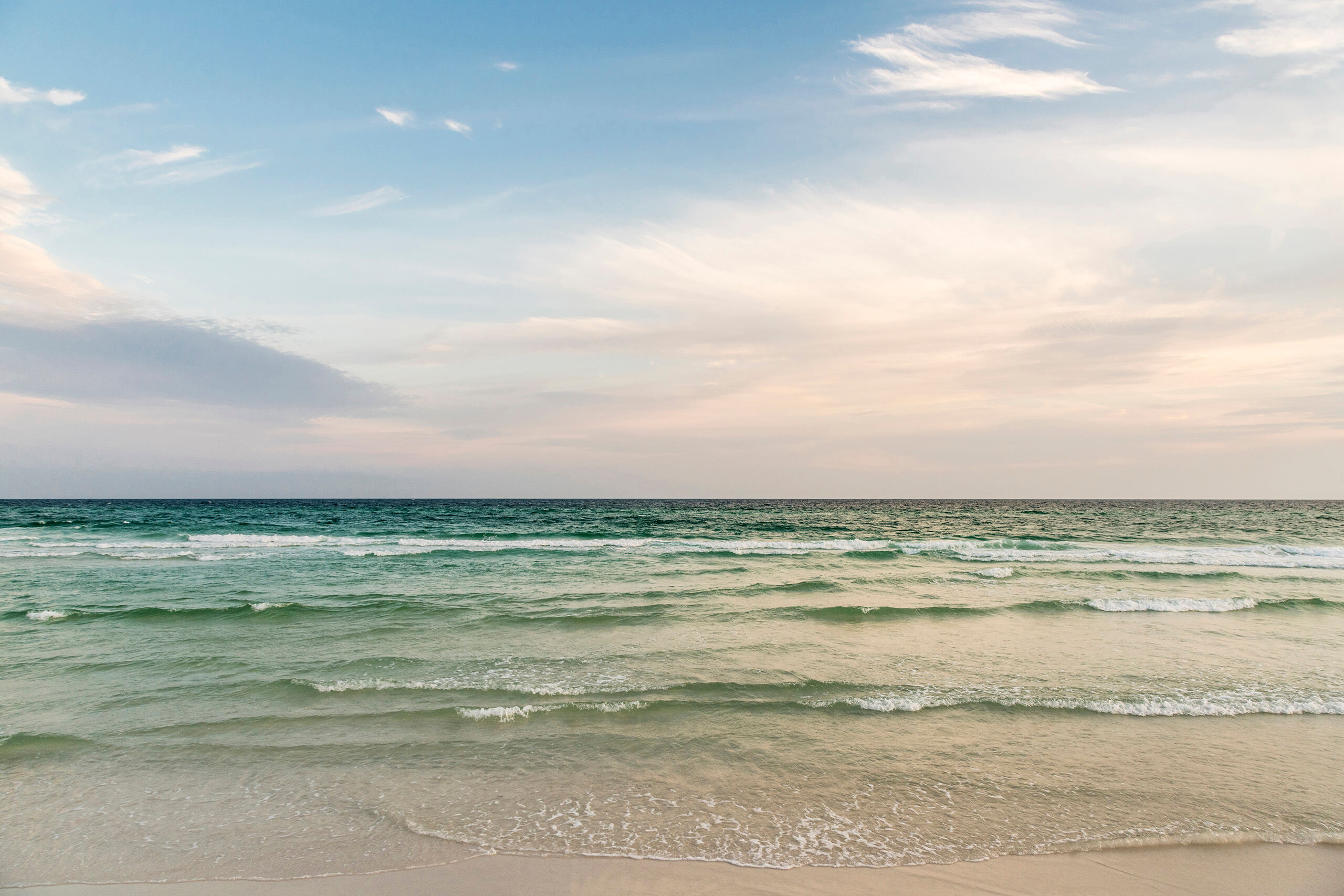 Peaceful View of the Gulf This is another shot that doesn't look much like my typical work. The simplicity, though, of a horizontal horizon, a few clouds...
