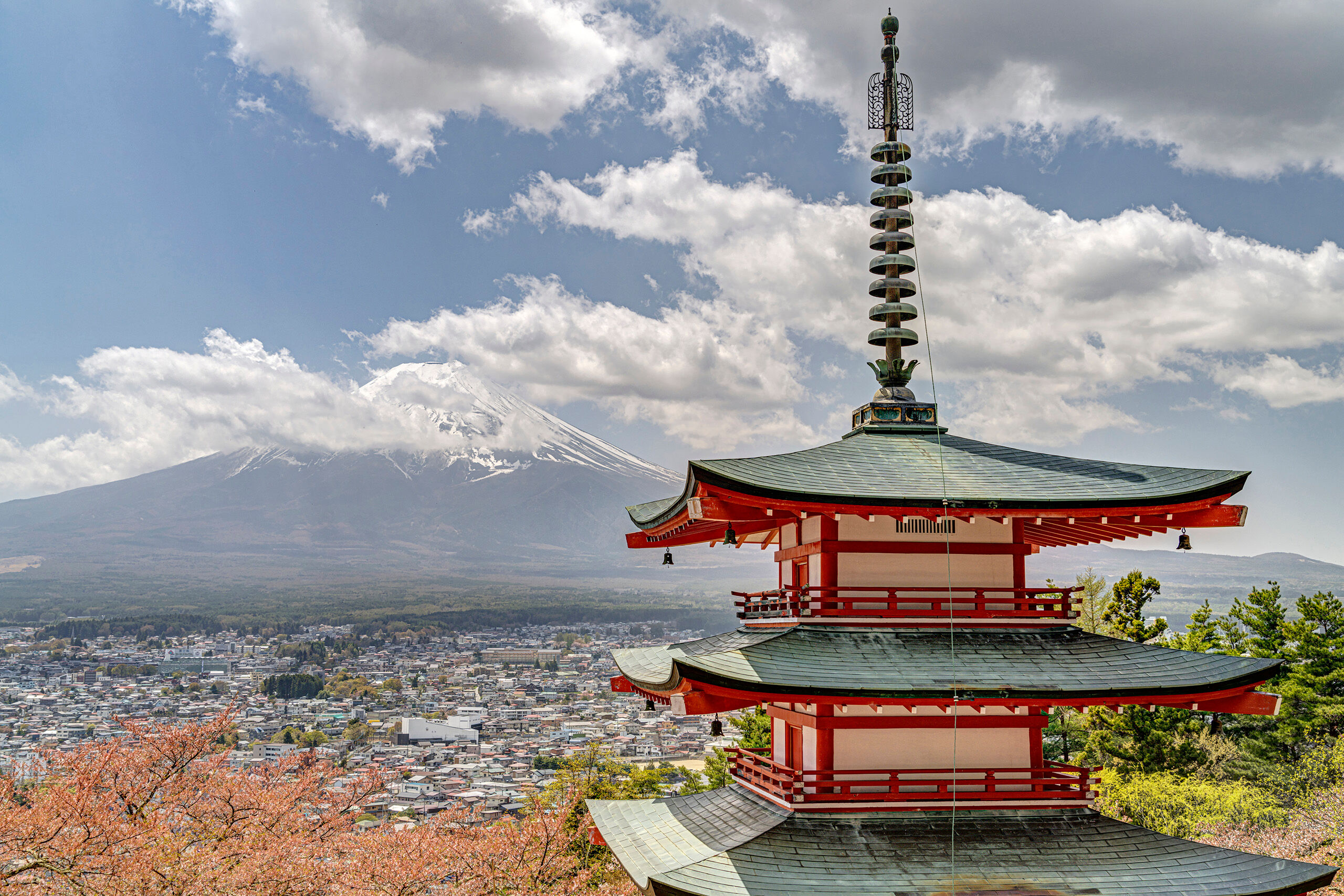 Chureito Day When people think of Japan, many things come to mind: Tokyo, sushi, and Mount Fuji among them. At 12,388 feet in elevation, Fuji...