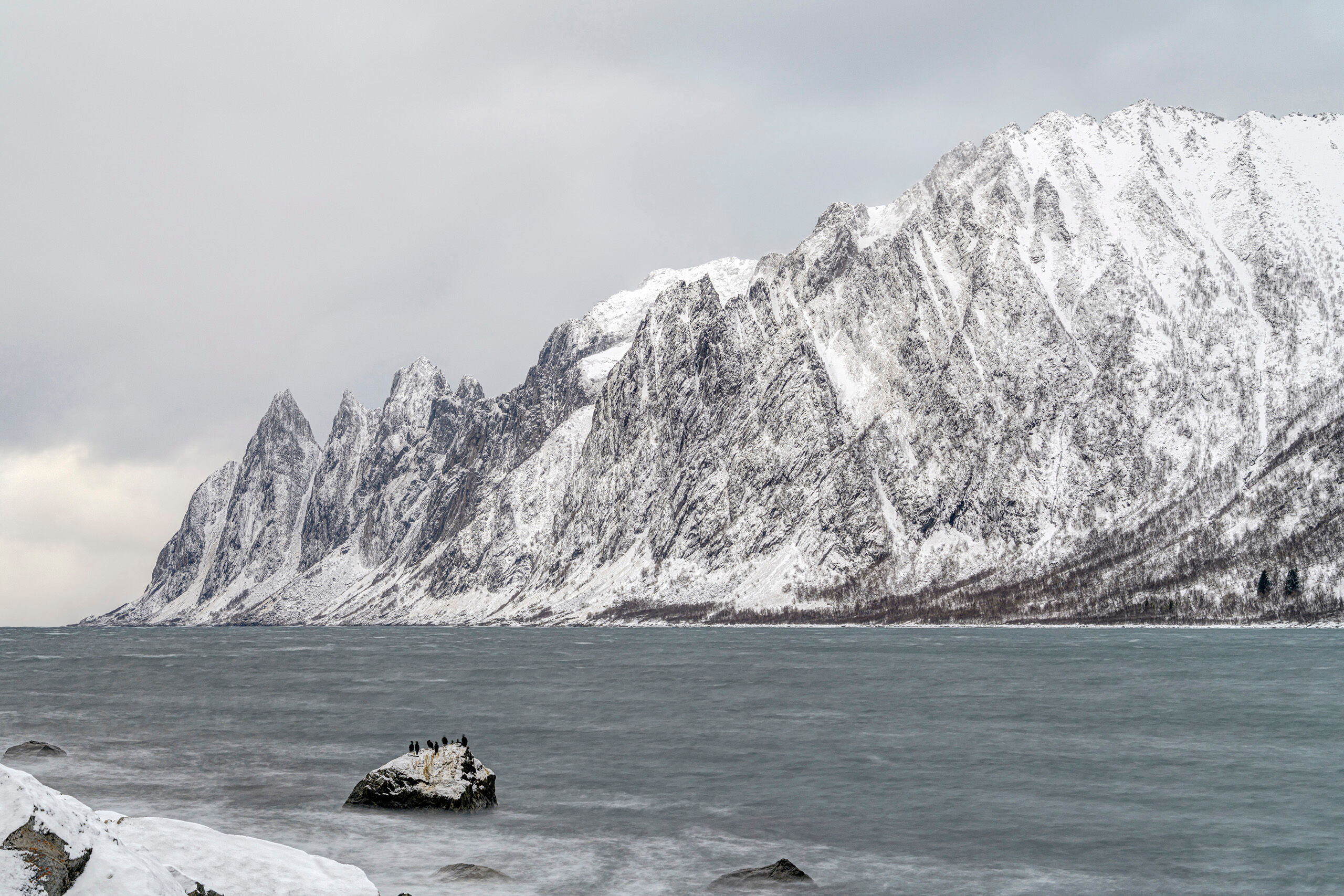 Practically Black and White Taken somewhere near the village of Skaland, this scene is fairly typical of much of the coast in Lofoten and Senja. There really...