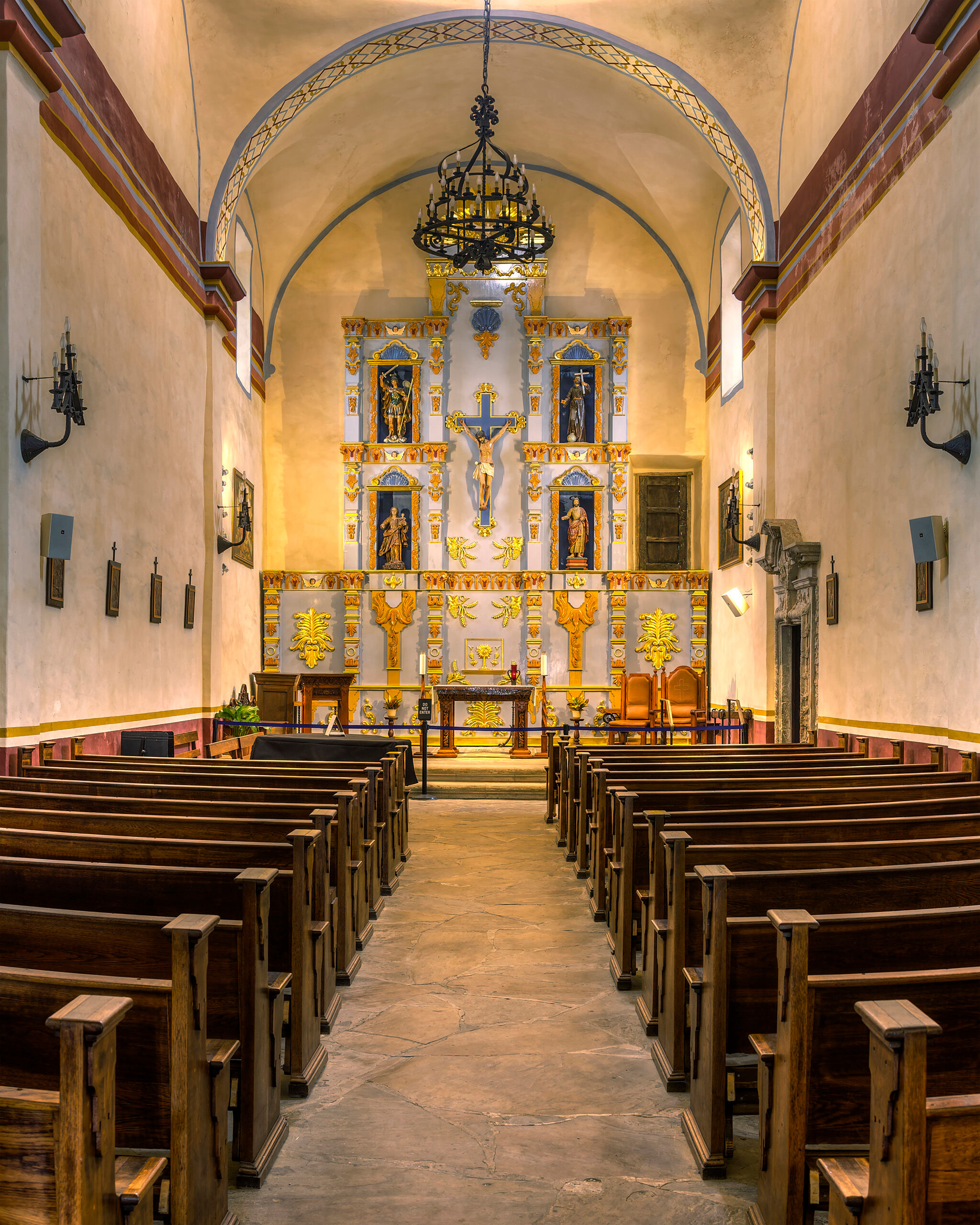 Chapel at Mission San Jose Mission San Jose, in San Antonio, Texas, is a historic Catholic Mission that was founded in 1720. It's architecture is typical...
